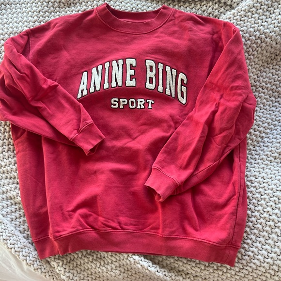 Anine Bing Tops - Anine Bing Sport Red Crewneck